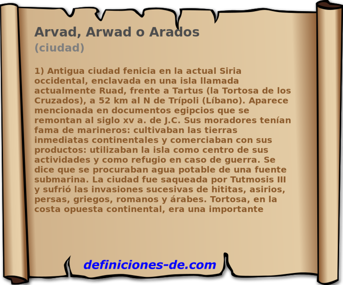 Arvad, Arwad o Arados (ciudad)