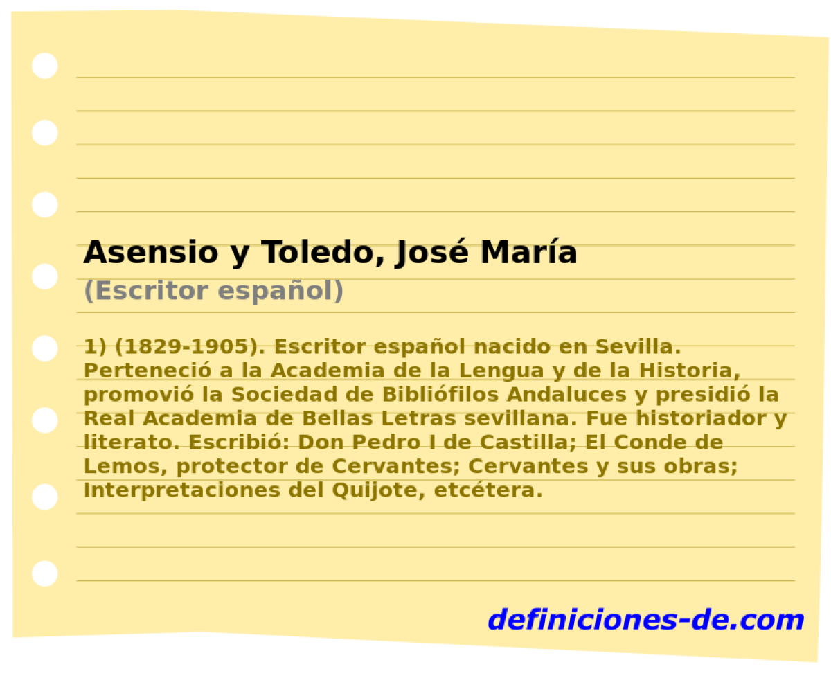 Asensio y Toledo, Jos Mara (Escritor espaol)