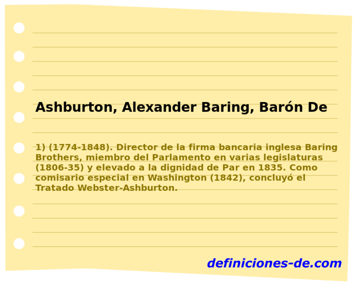 Ashburton, Alexander Baring, Barn De 