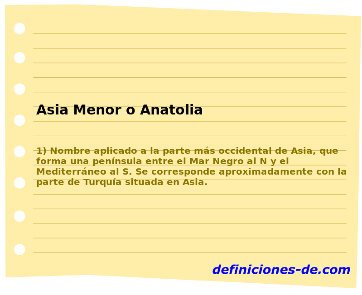 Asia Menor o Anatolia 