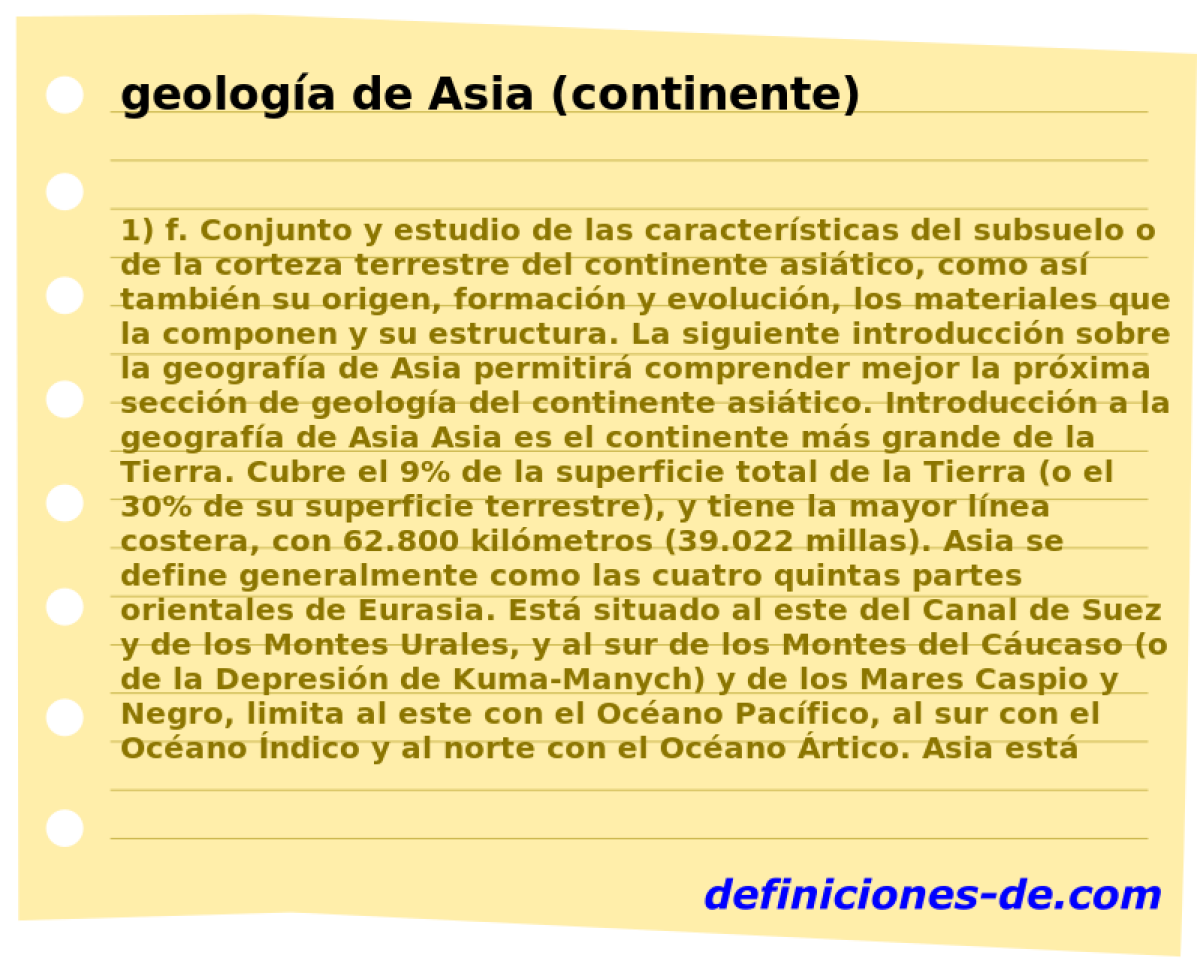 geologa de Asia (continente) 