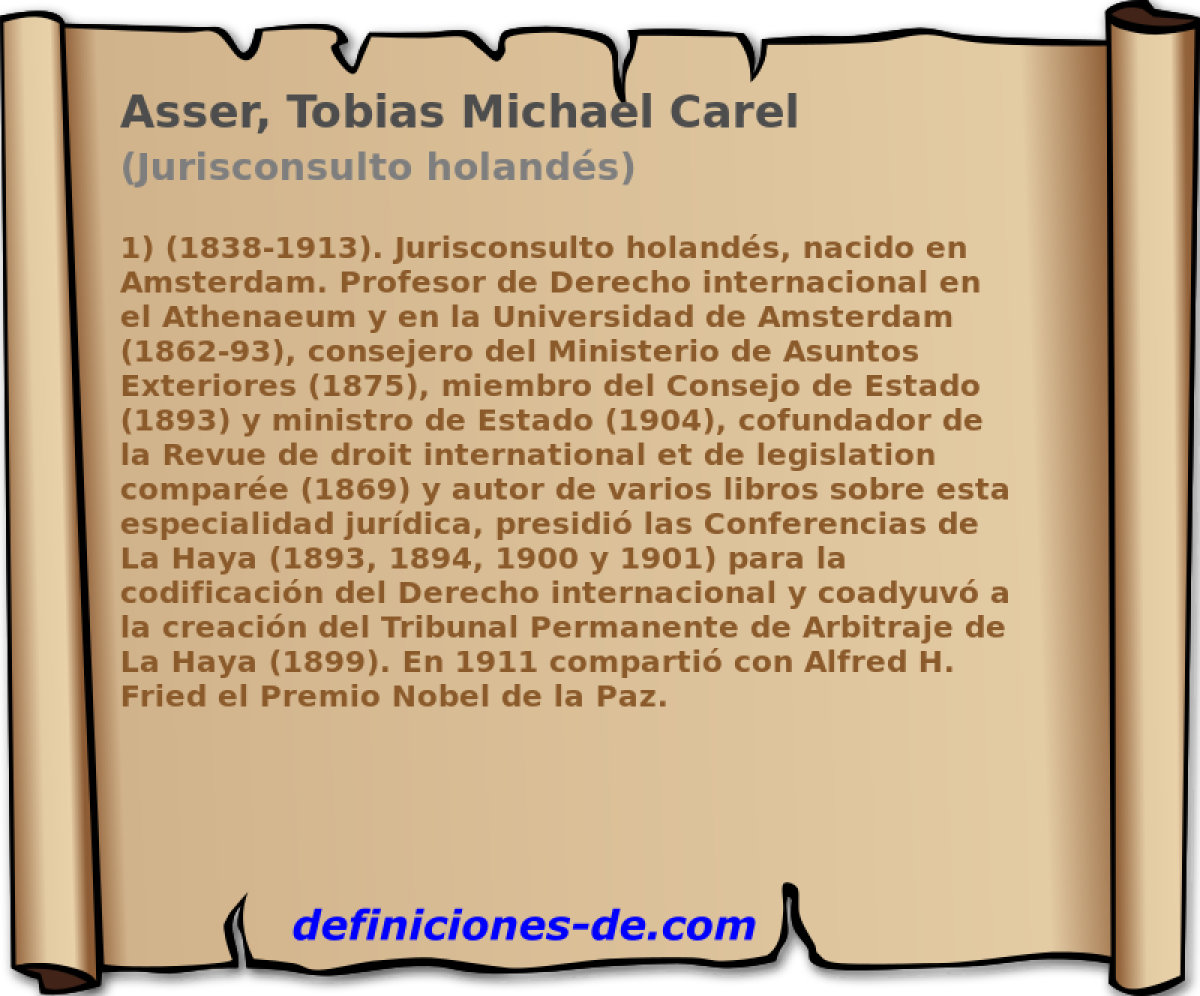 Asser, Tobias Michael Carel (Jurisconsulto holands)