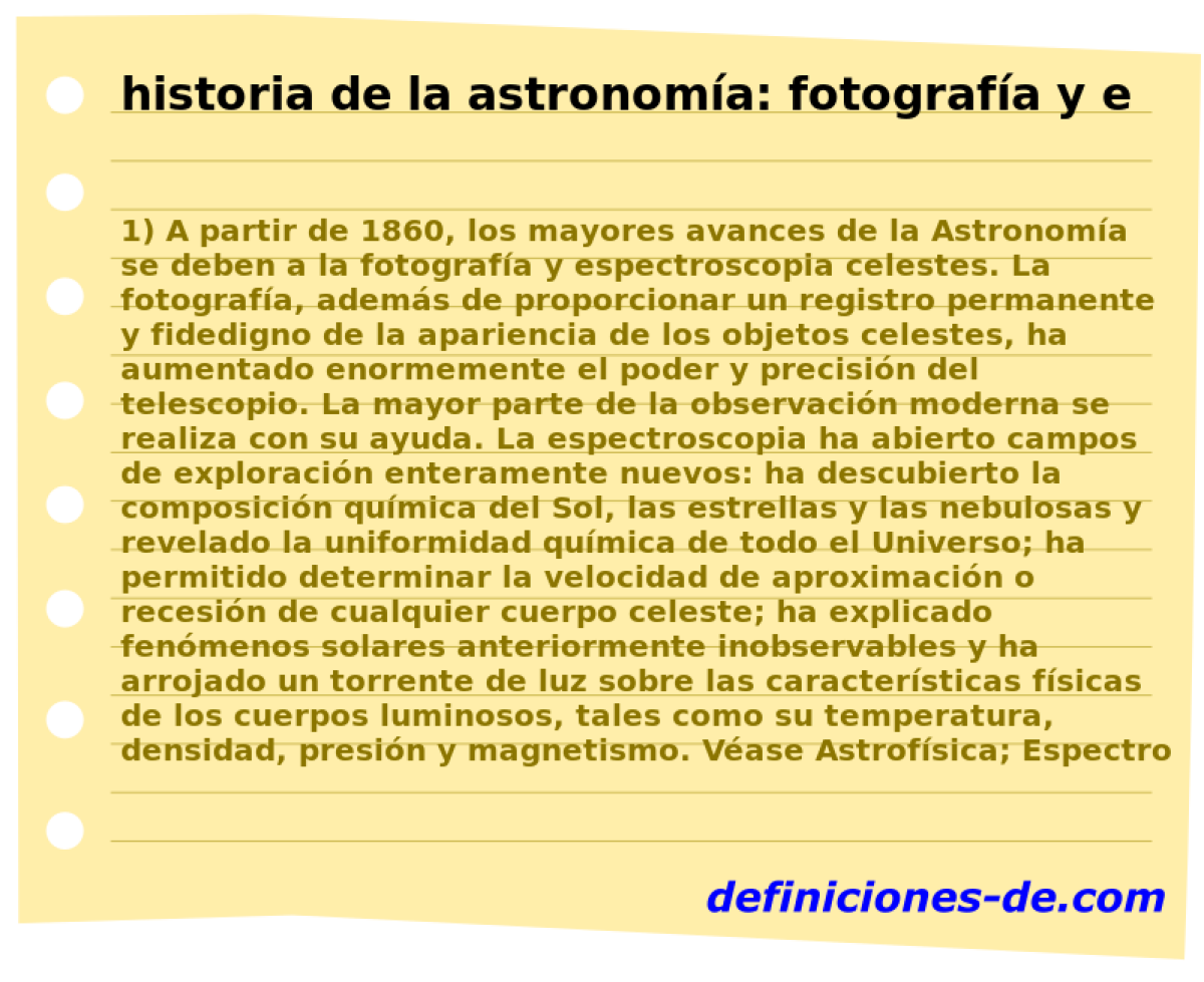 historia de la astronoma: fotografa y espectroscopia 