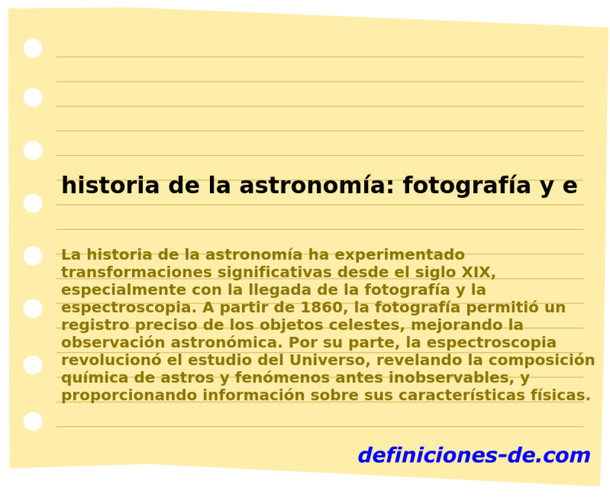 historia de la astronoma: fotografa y espectroscopia 