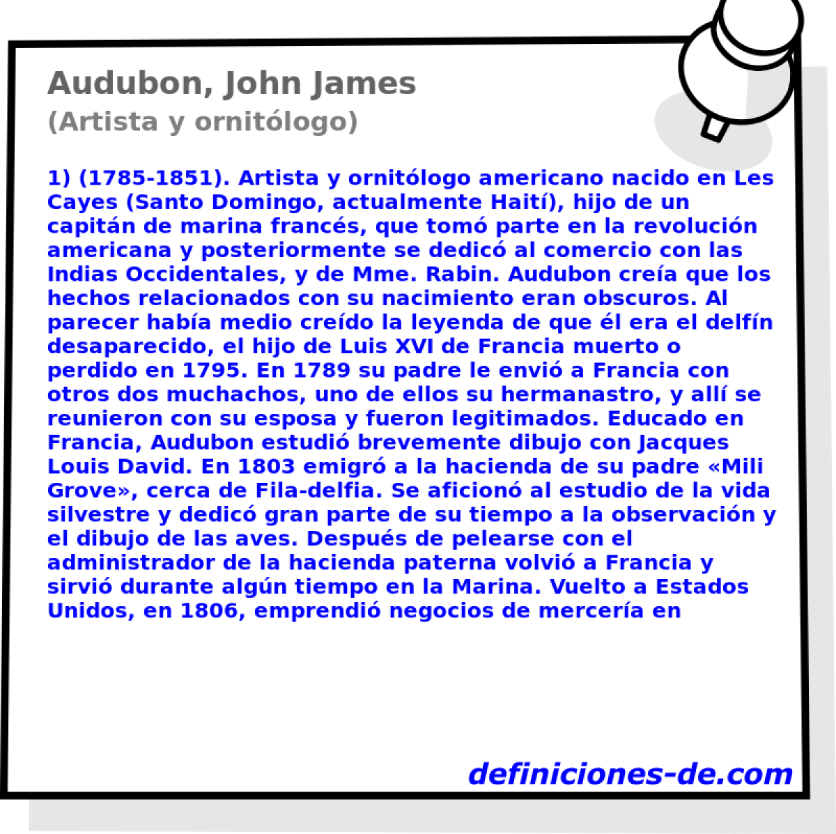 Audubon, John James (Artista y ornitlogo)