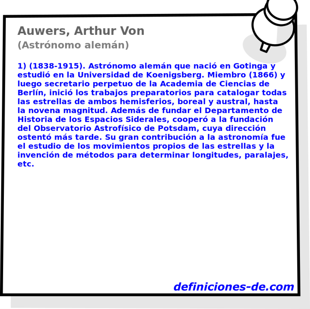 Auwers, Arthur Von (Astrnomo alemn)