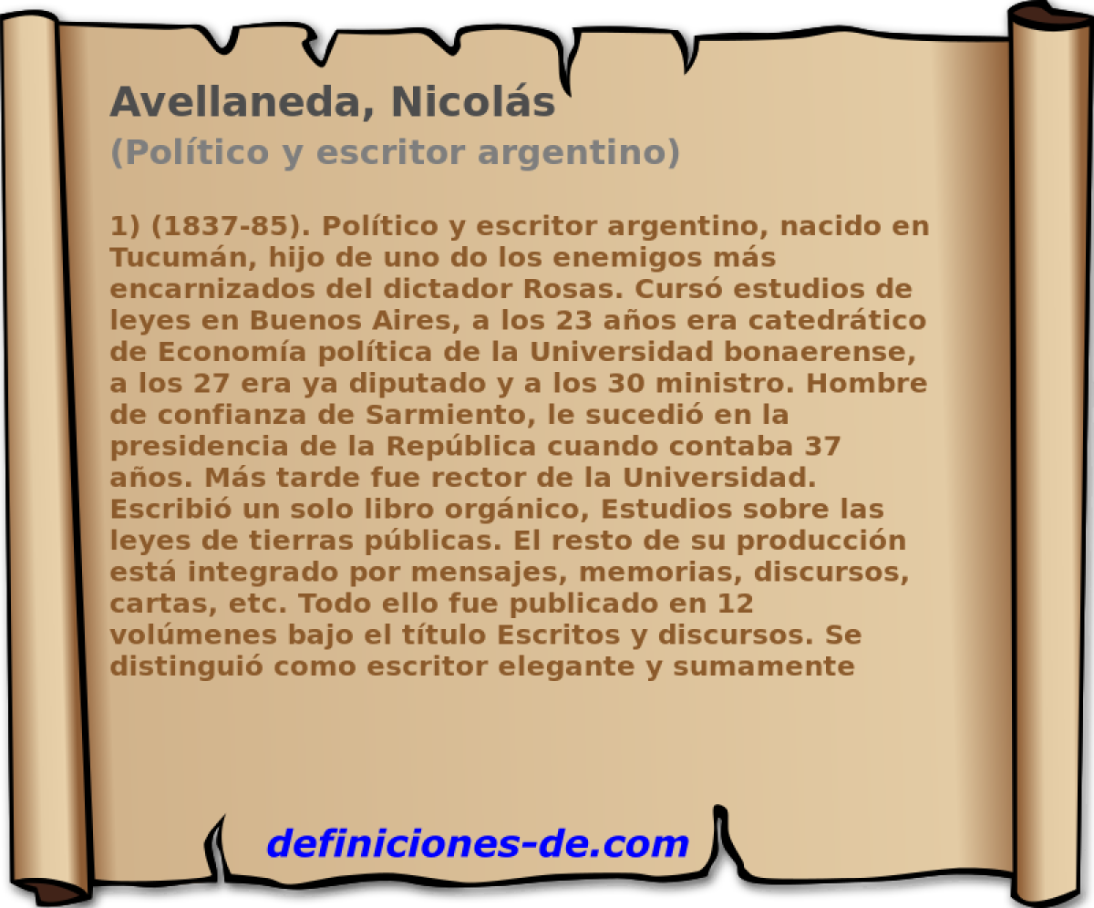 Avellaneda, Nicols (Poltico y escritor argentino)