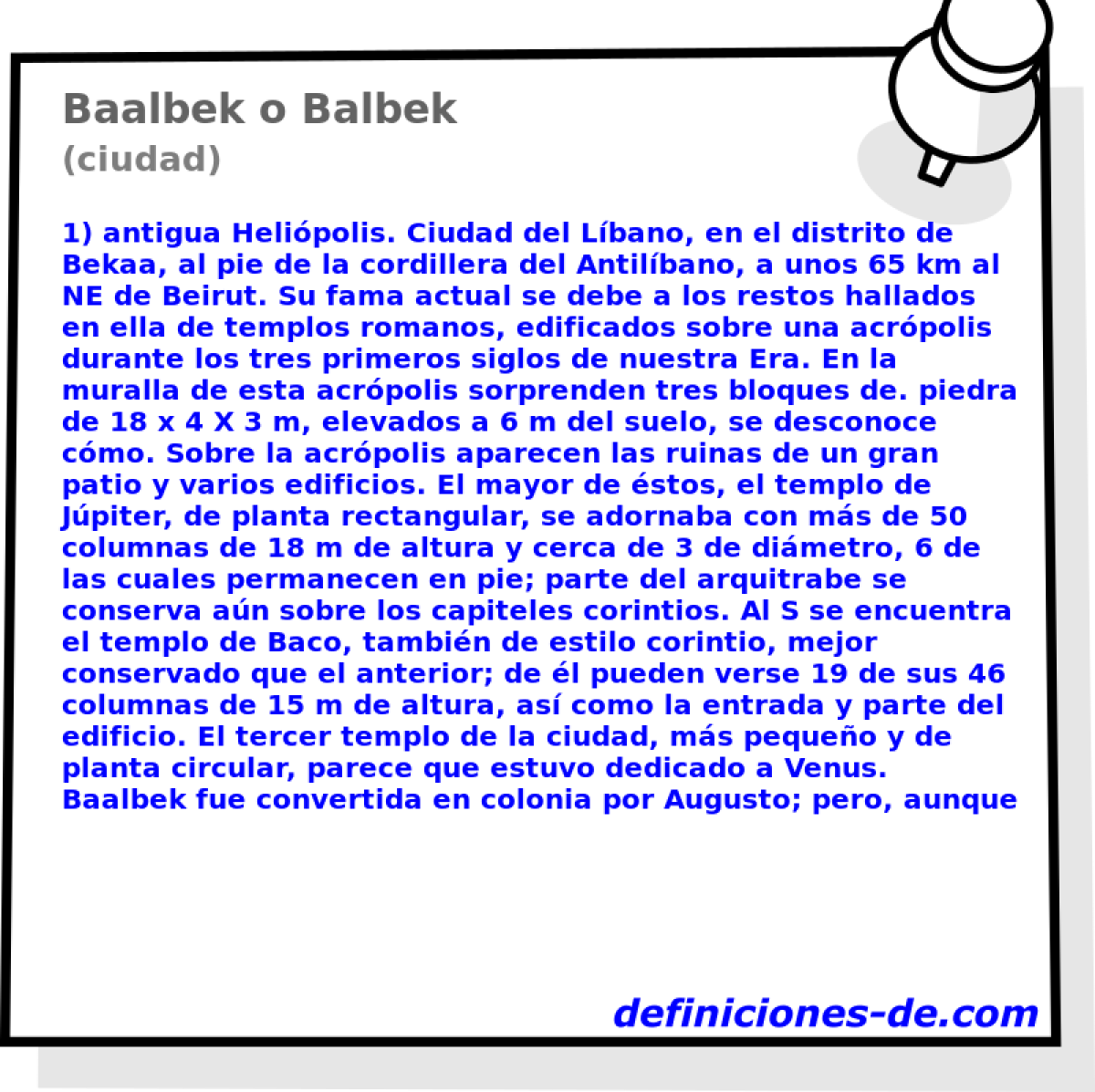 Baalbek o Balbek (ciudad)