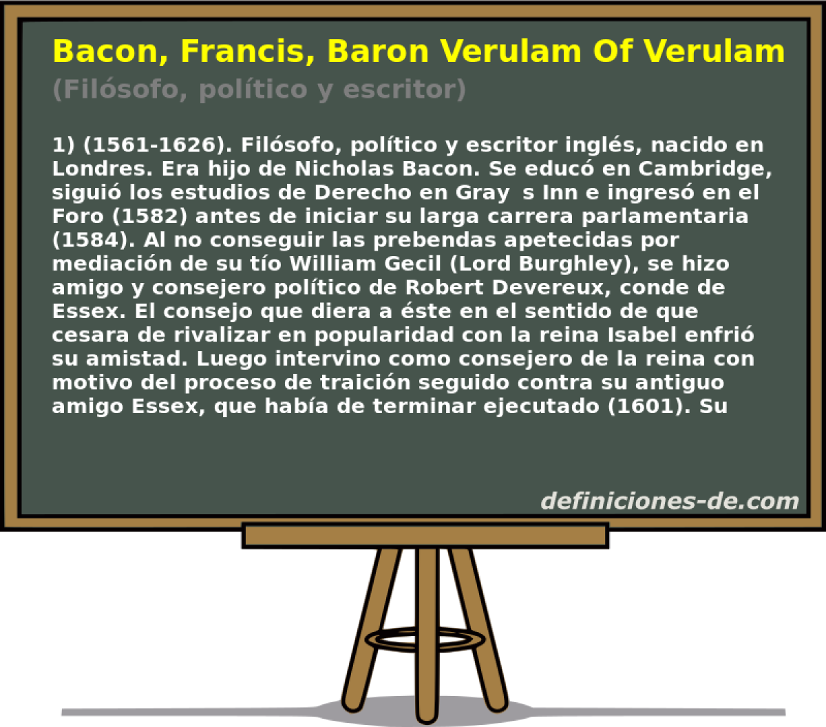 Bacon, Francis, Baron Verulam Of Verulam (Filsofo, poltico y escritor)