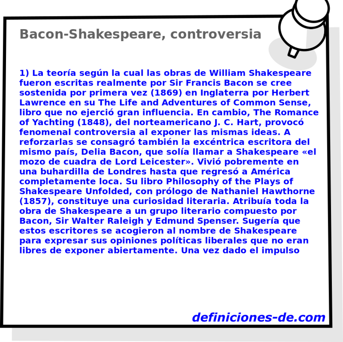 Bacon-Shakespeare, controversia 