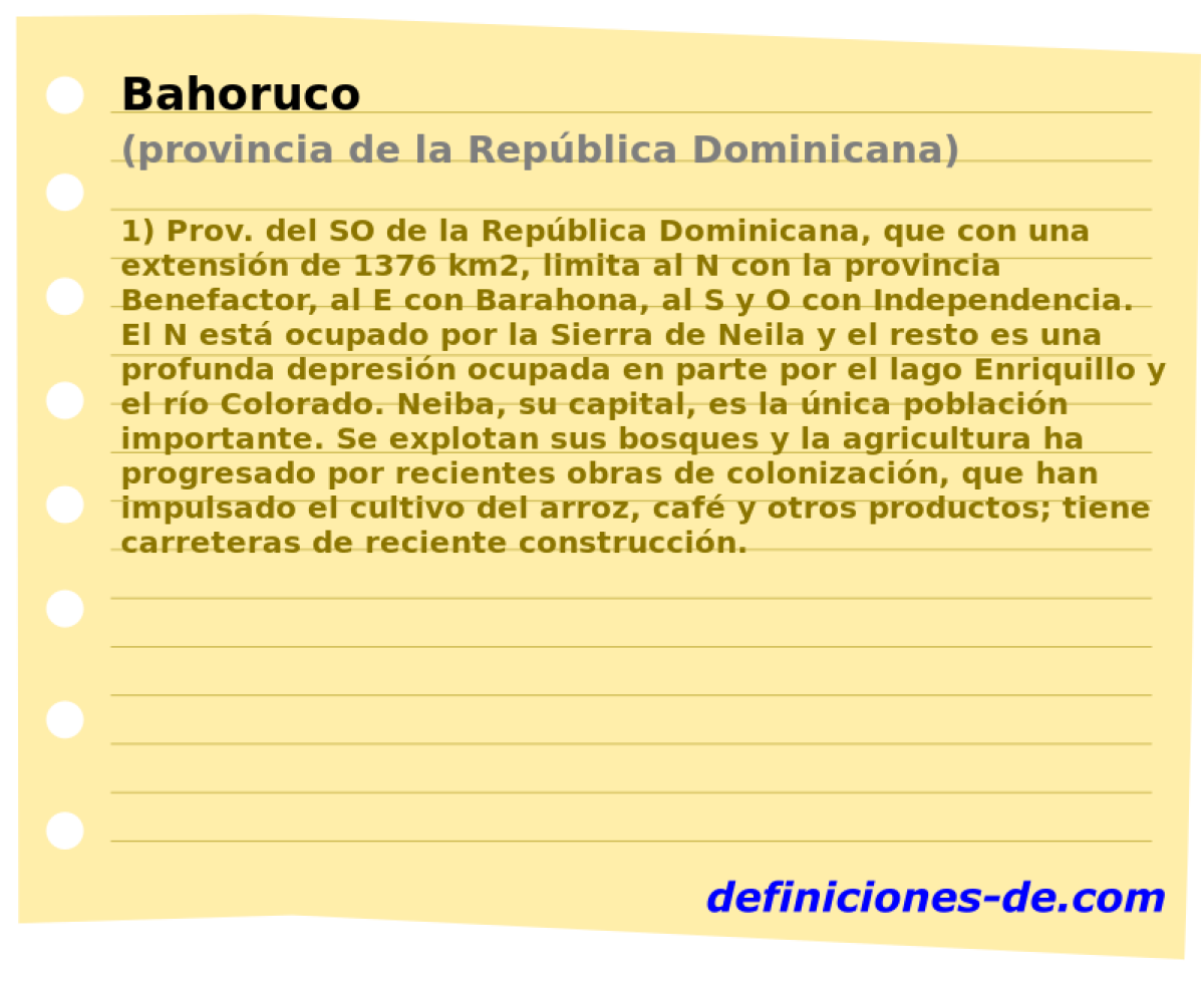 Bahoruco (provincia de la Repblica Dominicana)