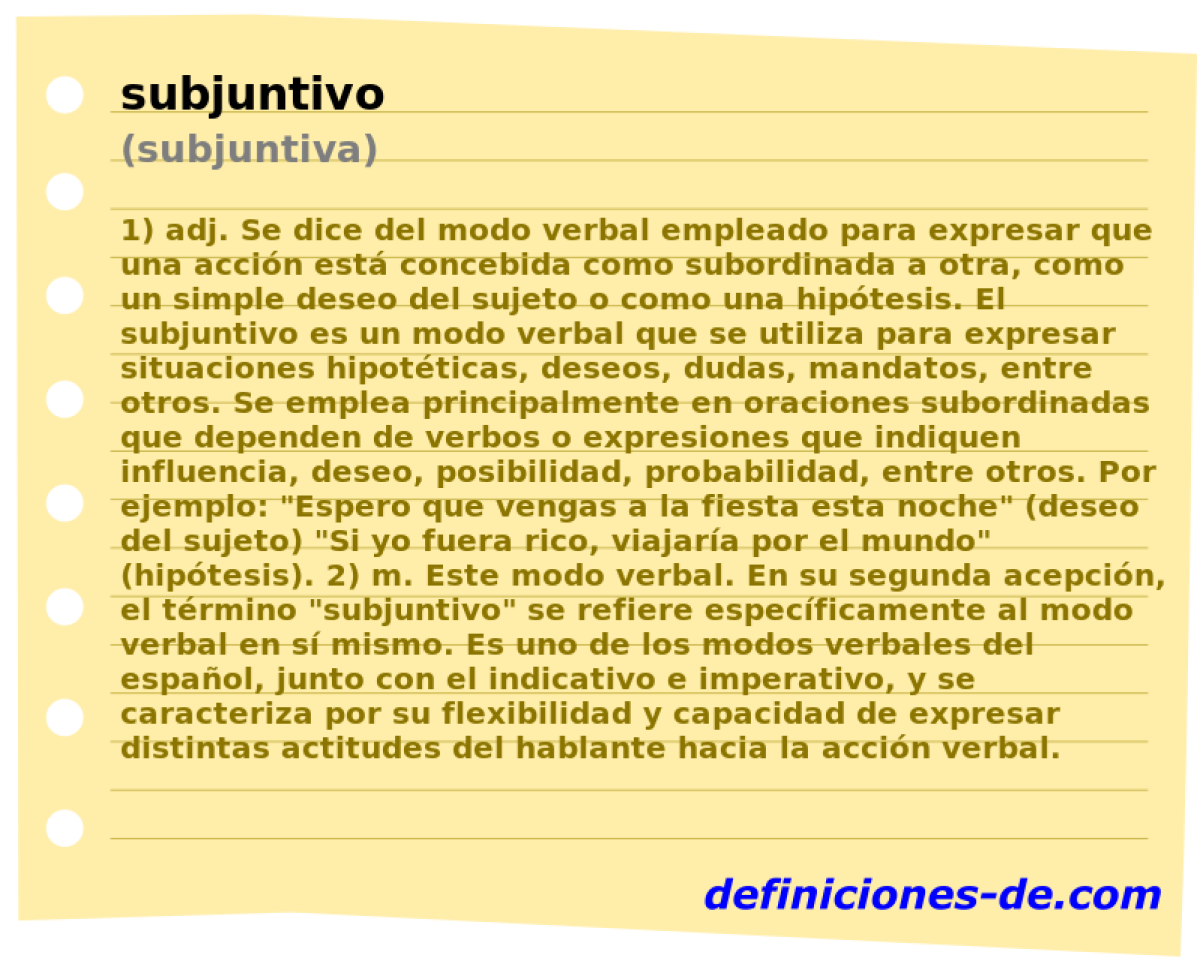 subjuntivo (subjuntiva)