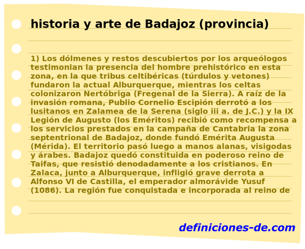historia y arte de Badajoz (provincia) 