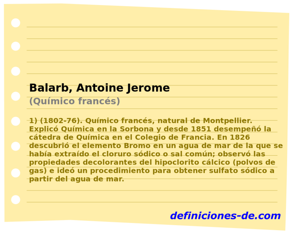Balarb, Antoine Jerome (Qumico francs)