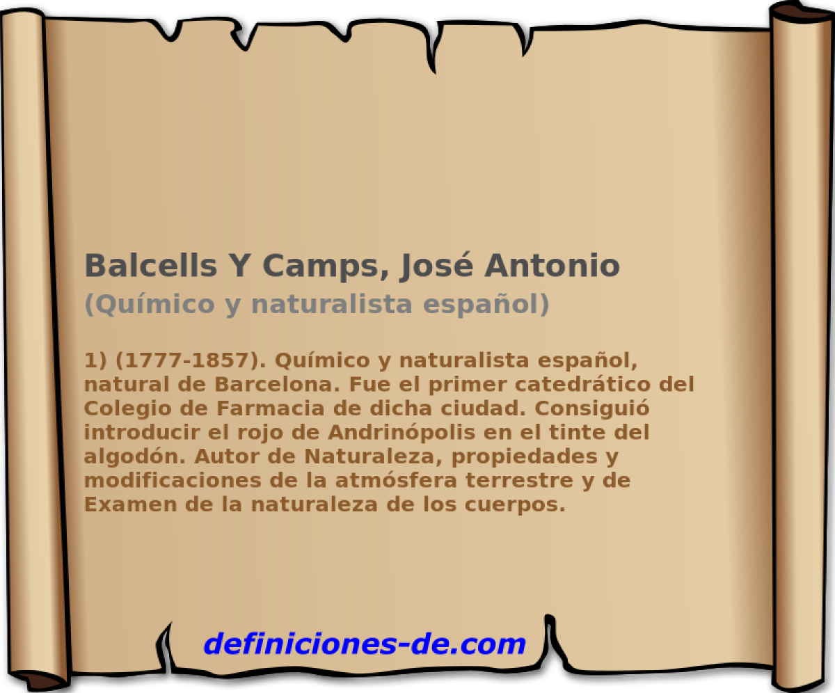Balcells Y Camps, Jos Antonio (Qumico y naturalista espaol)