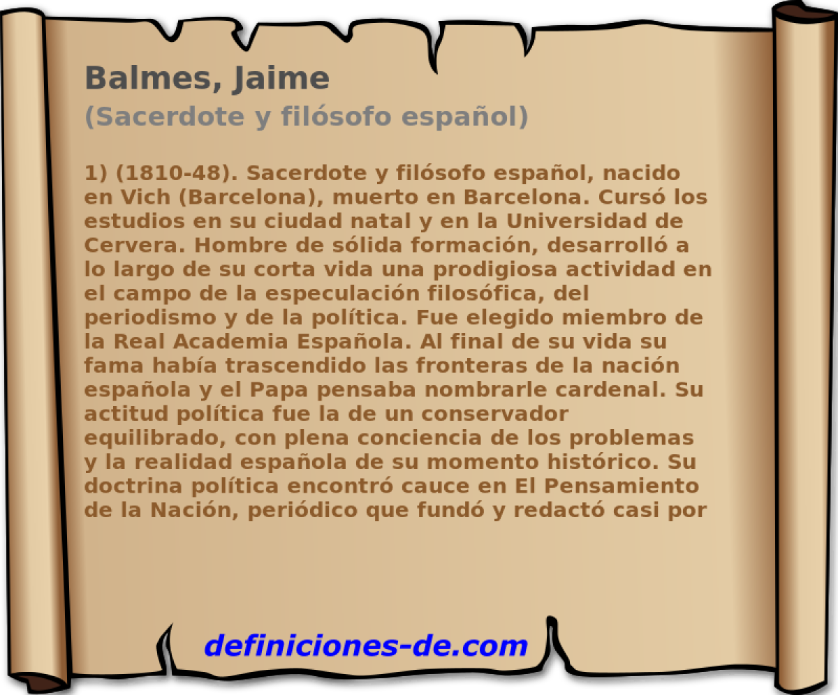Balmes, Jaime (Sacerdote y filsofo espaol)