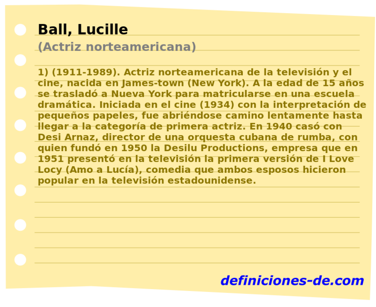 Ball, Lucille (Actriz norteamericana)