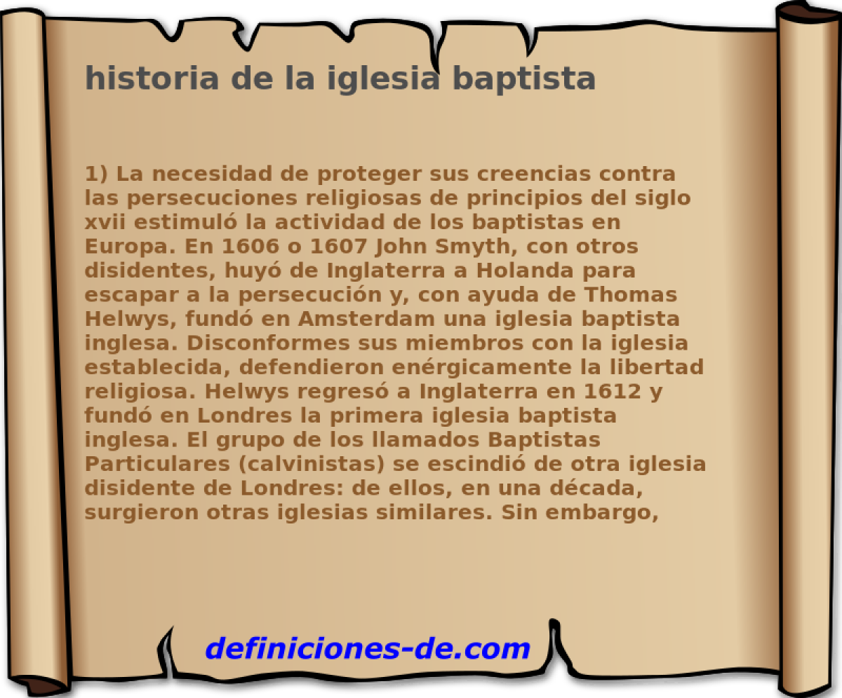 historia de la iglesia baptista 