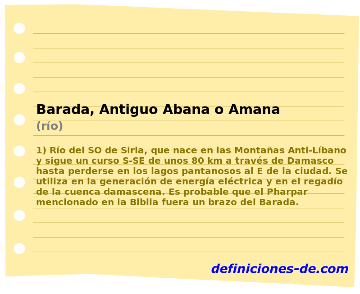 Barada, Antiguo Abana o Amana (ro)