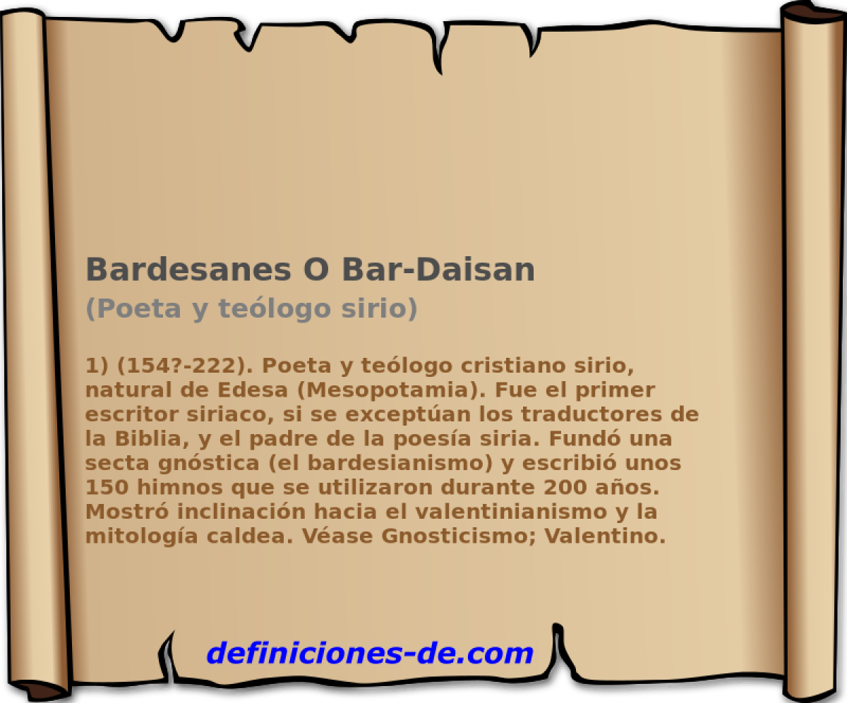 Bardesanes O Bar-Daisan (Poeta y telogo sirio)