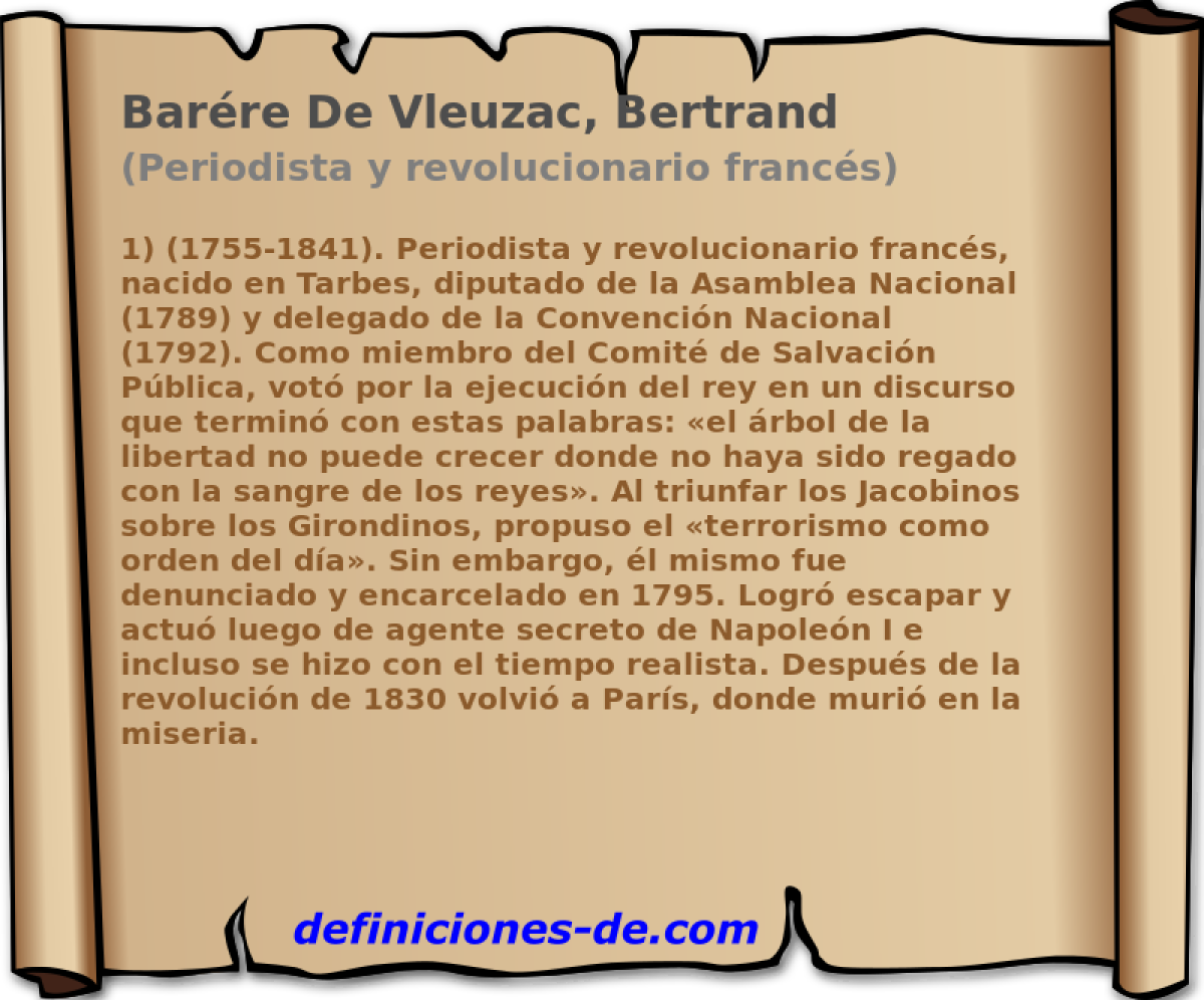 Barre De Vleuzac, Bertrand (Periodista y revolucionario francs)