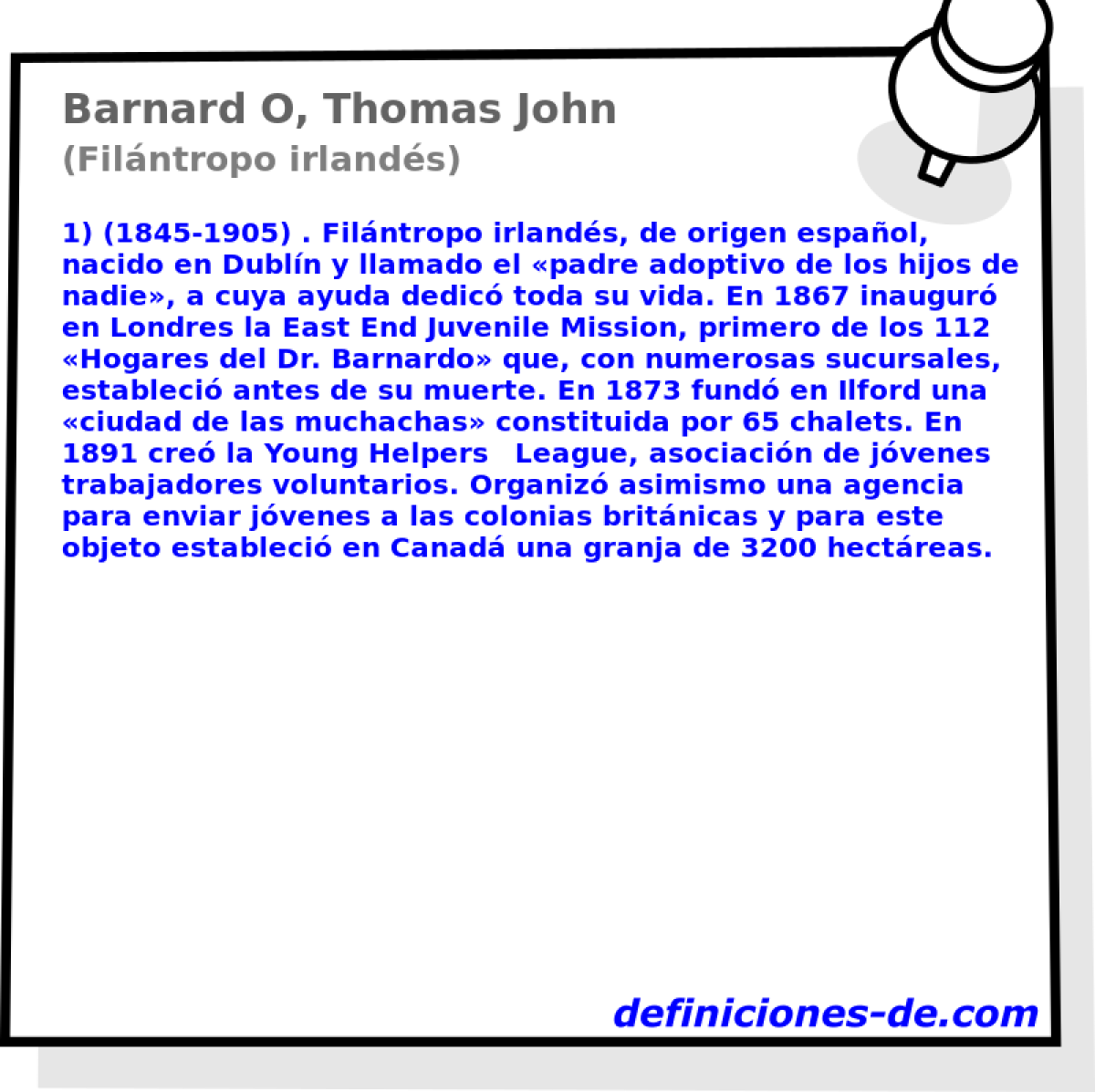 Barnard O, Thomas John (Filntropo irlands)