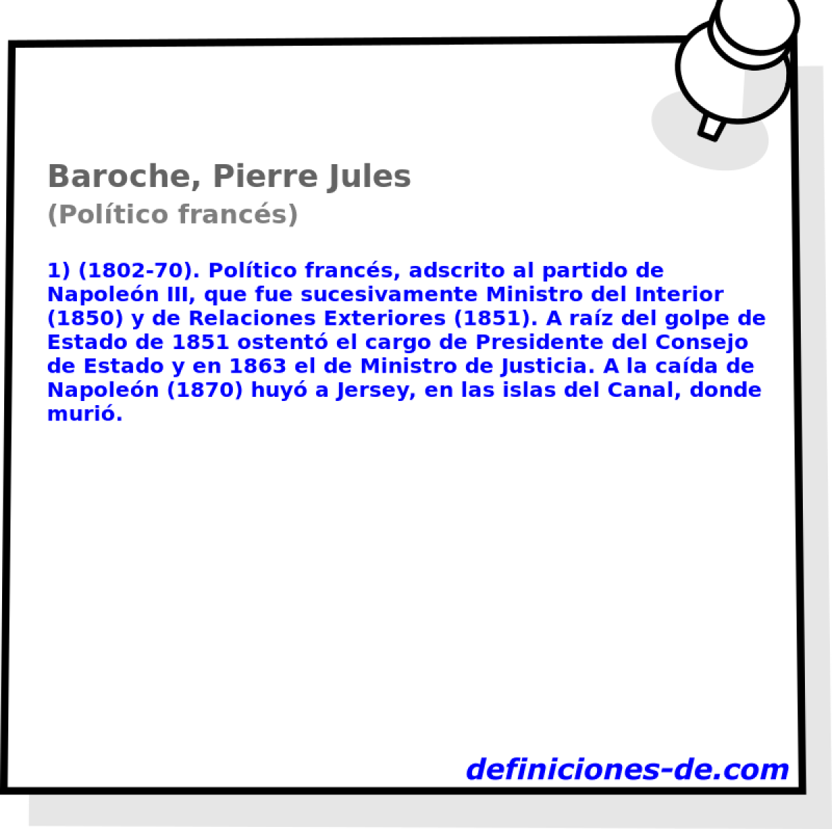 Baroche, Pierre Jules (Poltico francs)