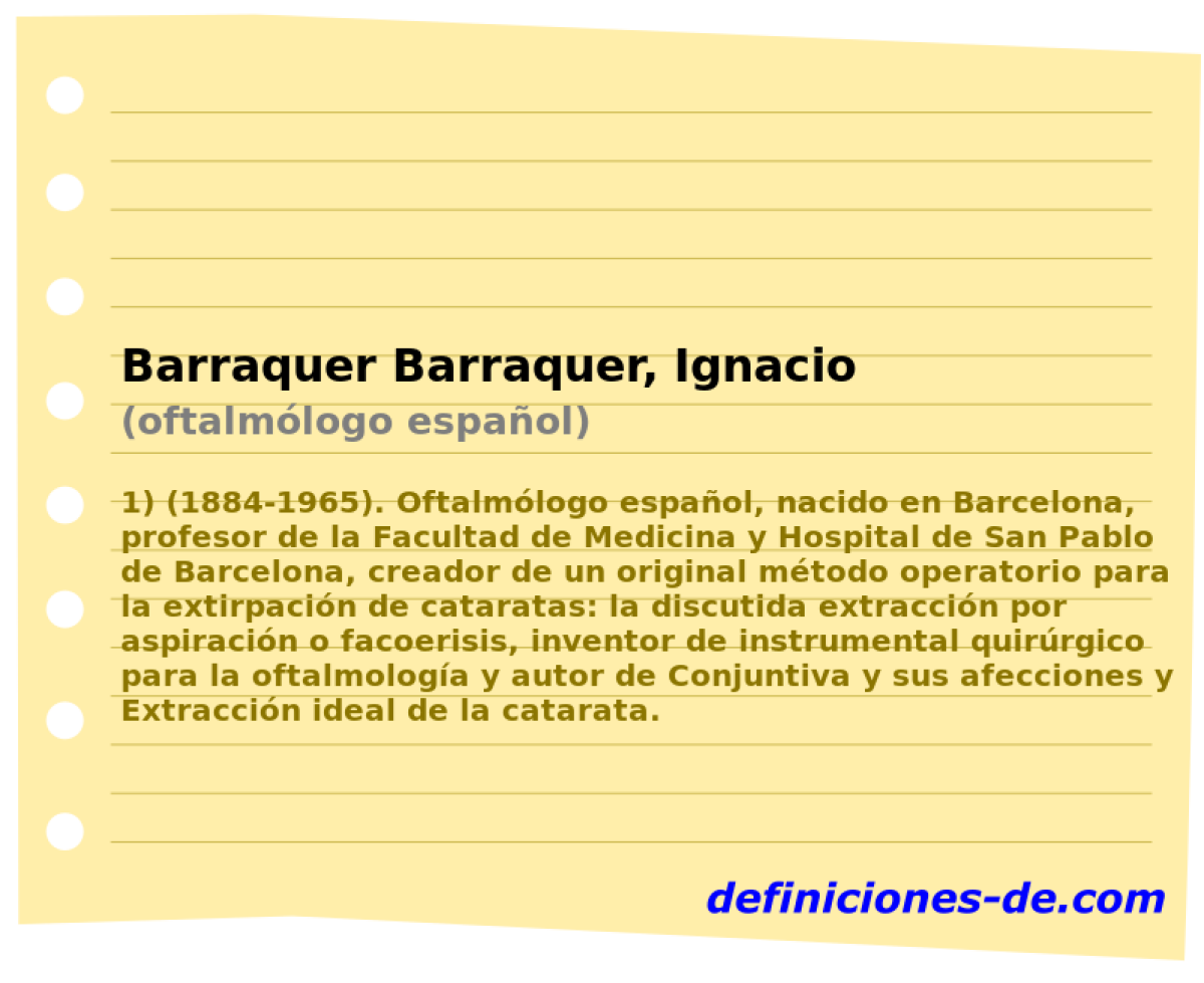 Barraquer Barraquer, Ignacio (oftalmlogo espaol)