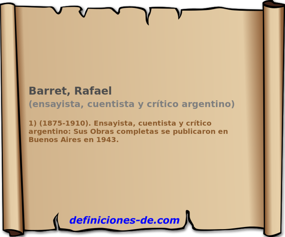 Barret, Rafael (ensayista, cuentista y crtico argentino)