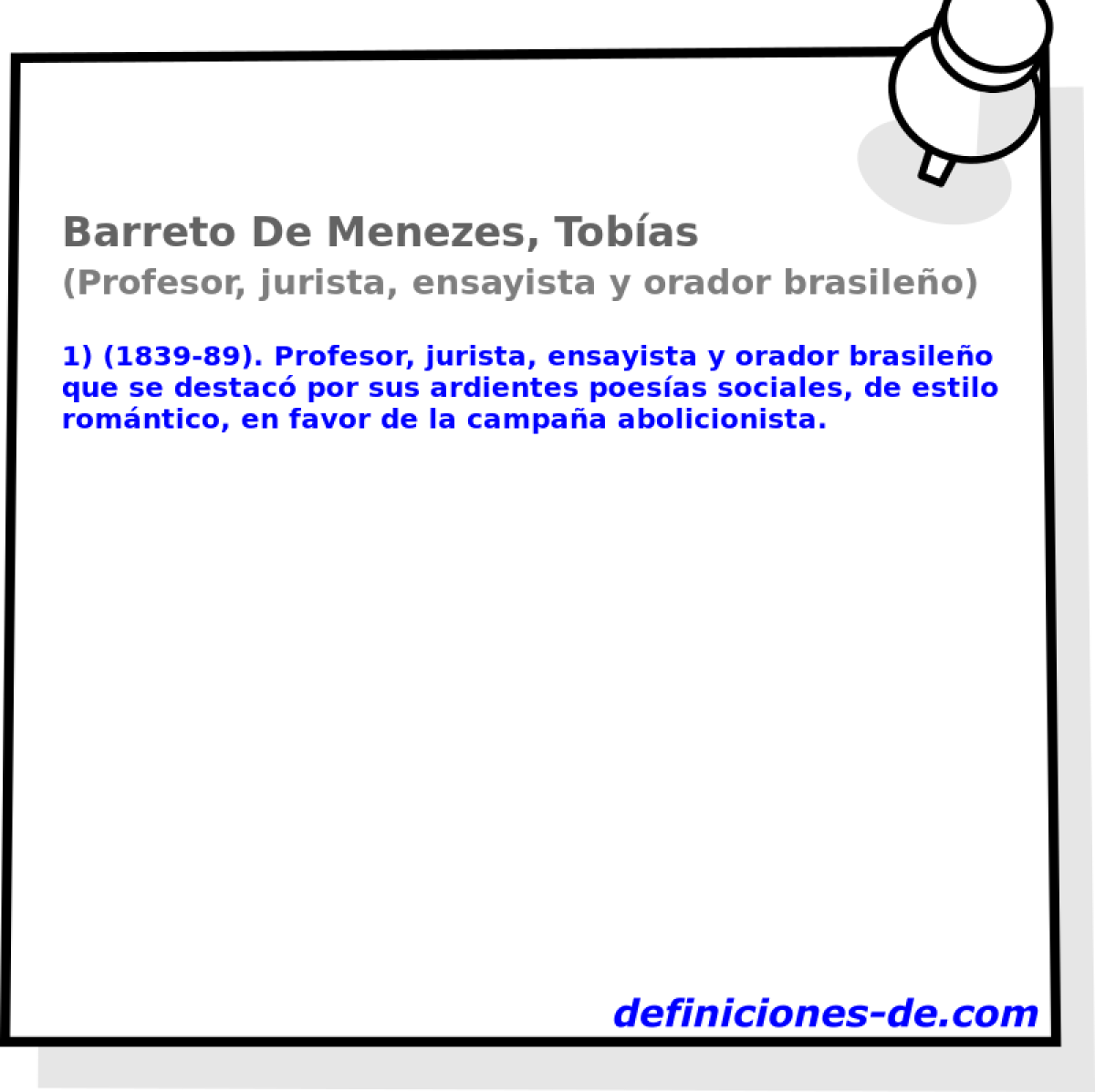 Barreto De Menezes, Tobas (Profesor, jurista, ensayista y orador brasileo)