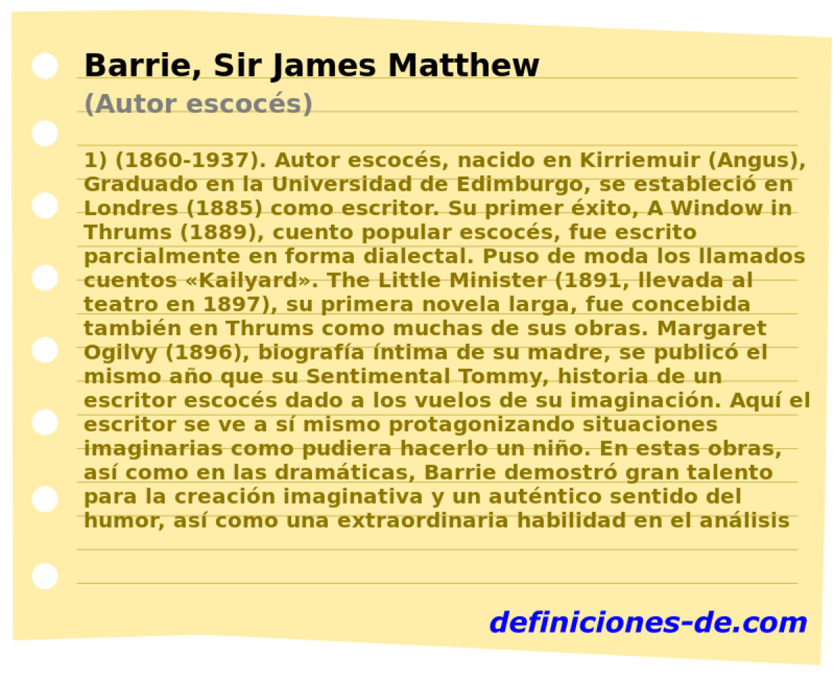 Barrie, Sir James Matthew (Autor escocs)