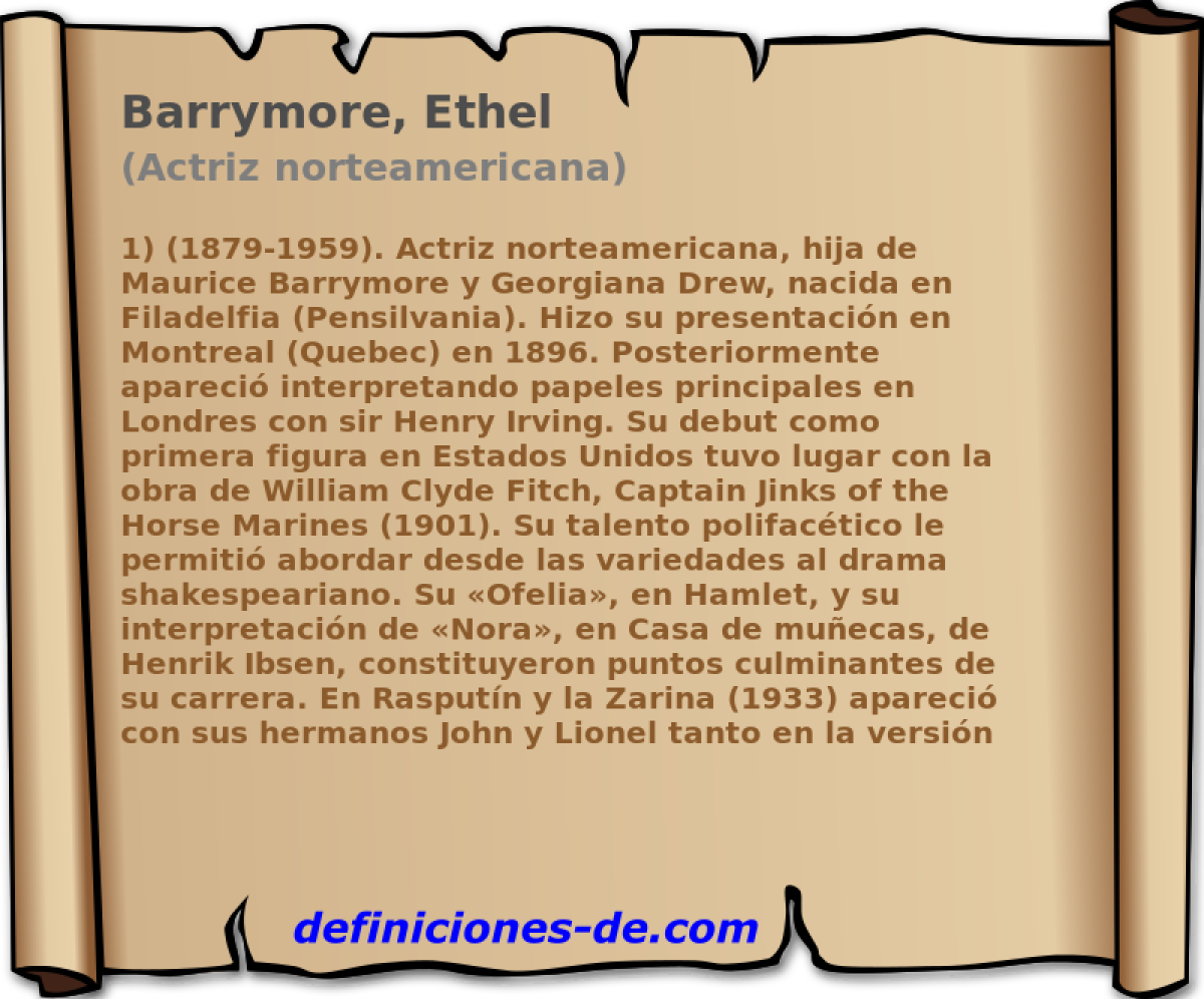 Barrymore, Ethel (Actriz norteamericana)