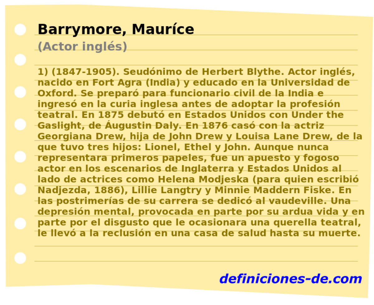 Barrymore, Maurce (Actor ingls)