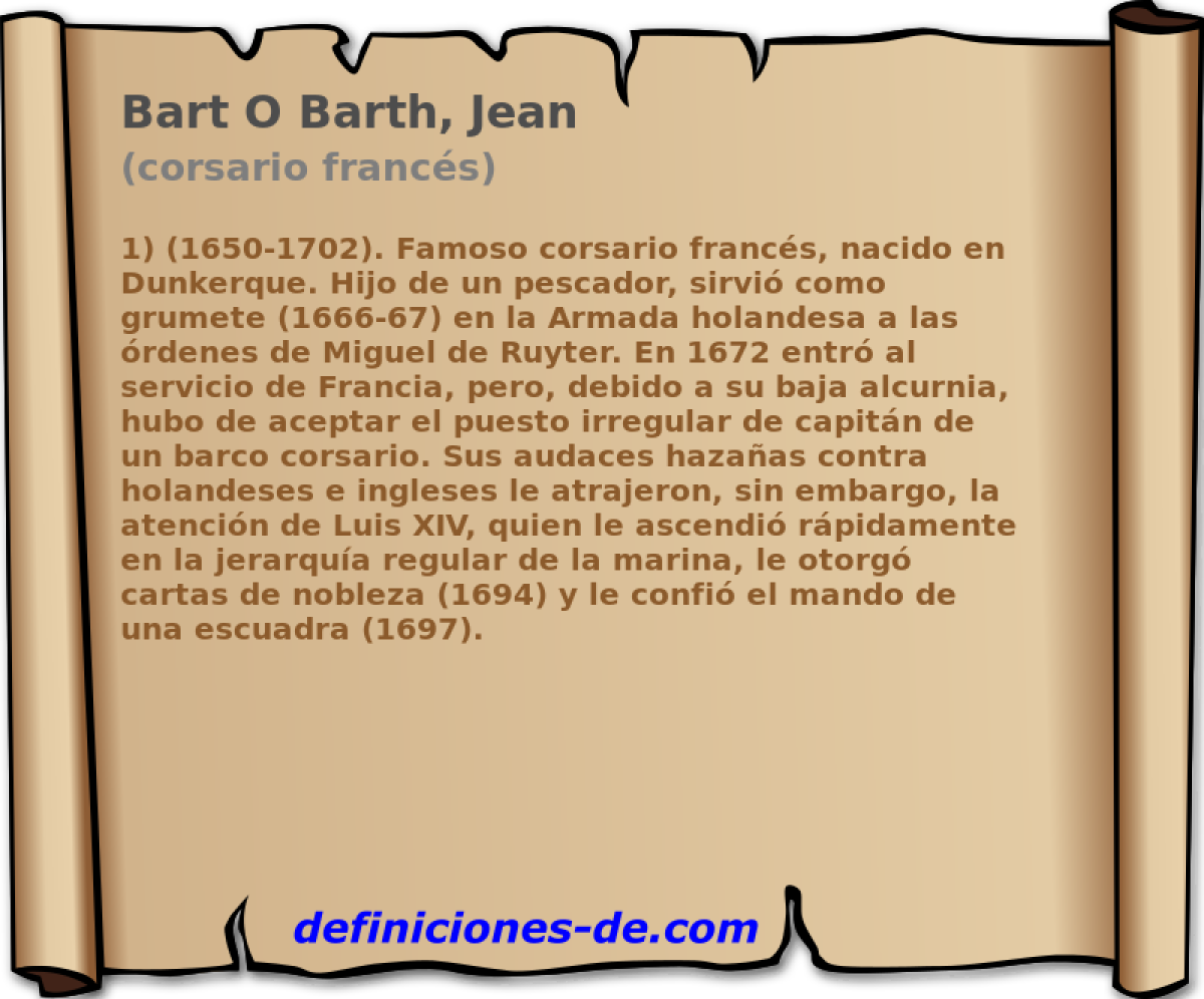 Bart O Barth, Jean (corsario francs)