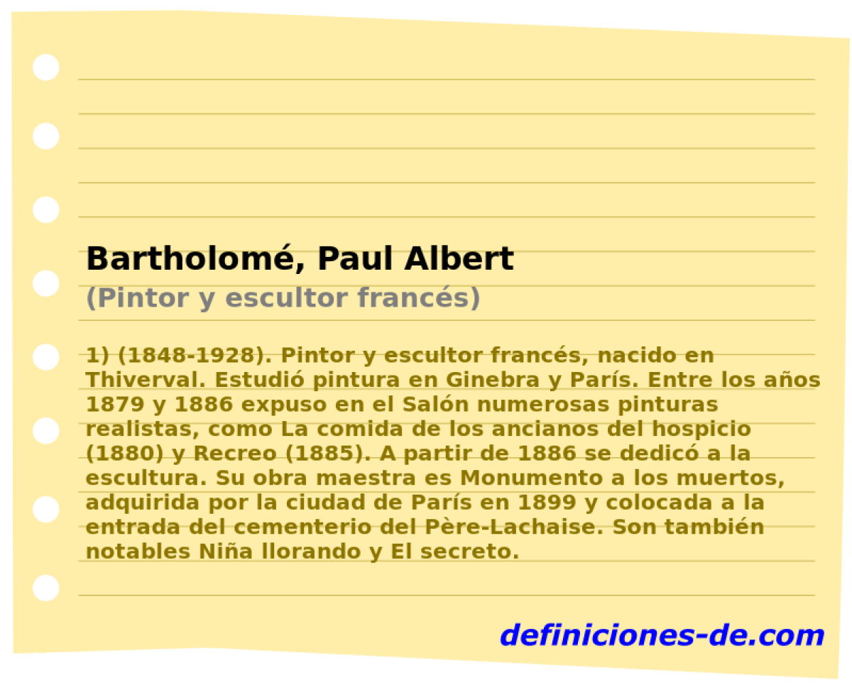 Bartholom, Paul Albert (Pintor y escultor francs)