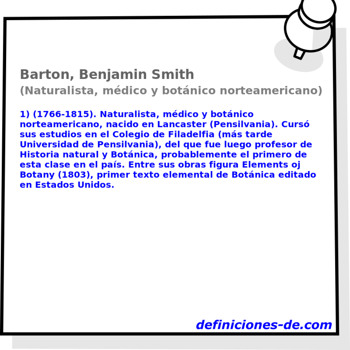 Barton, Benjamin Smith (Naturalista, mdico y botnico norteamericano)