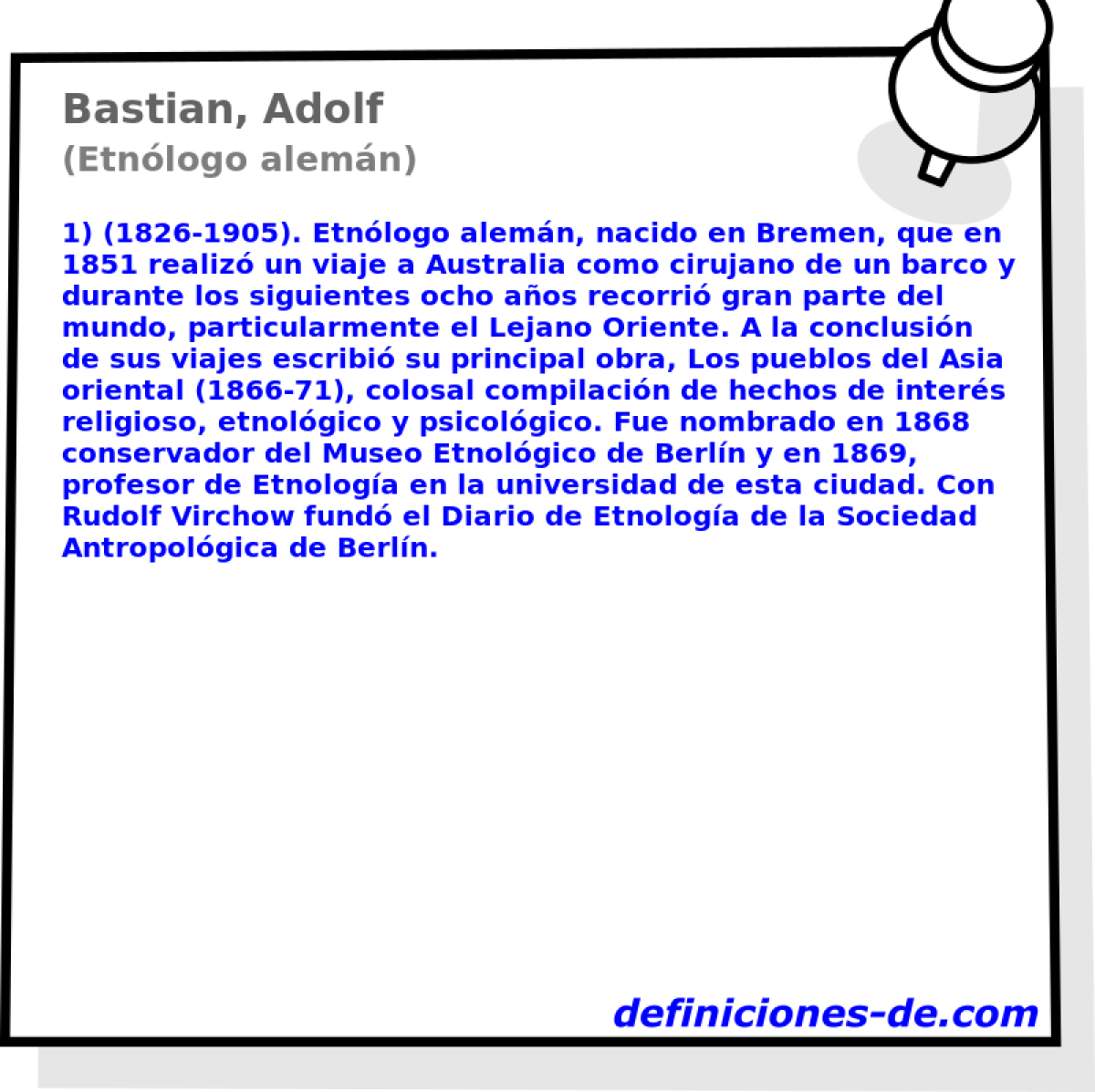Bastian, Adolf (Etnlogo alemn)