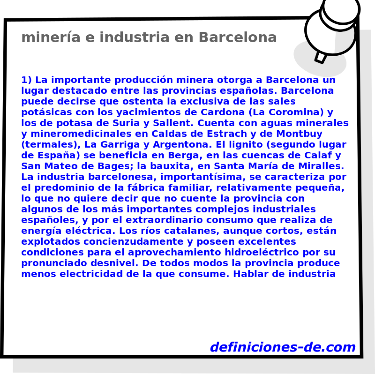 minera e industria en Barcelona 