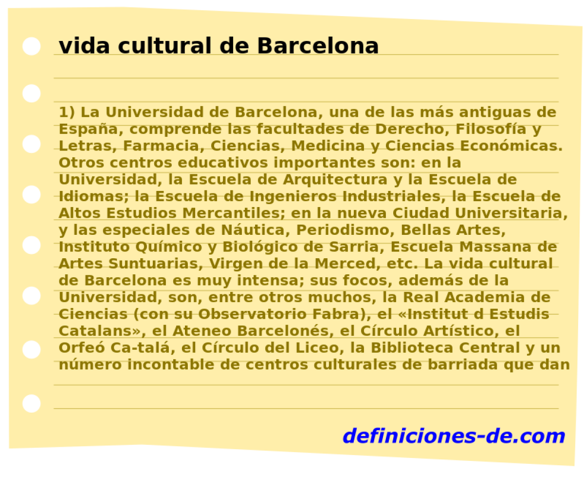 vida cultural de Barcelona 