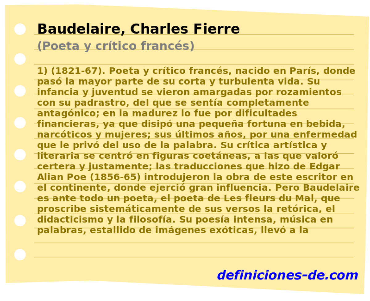 Baudelaire, Charles Fierre (Poeta y crtico francs)