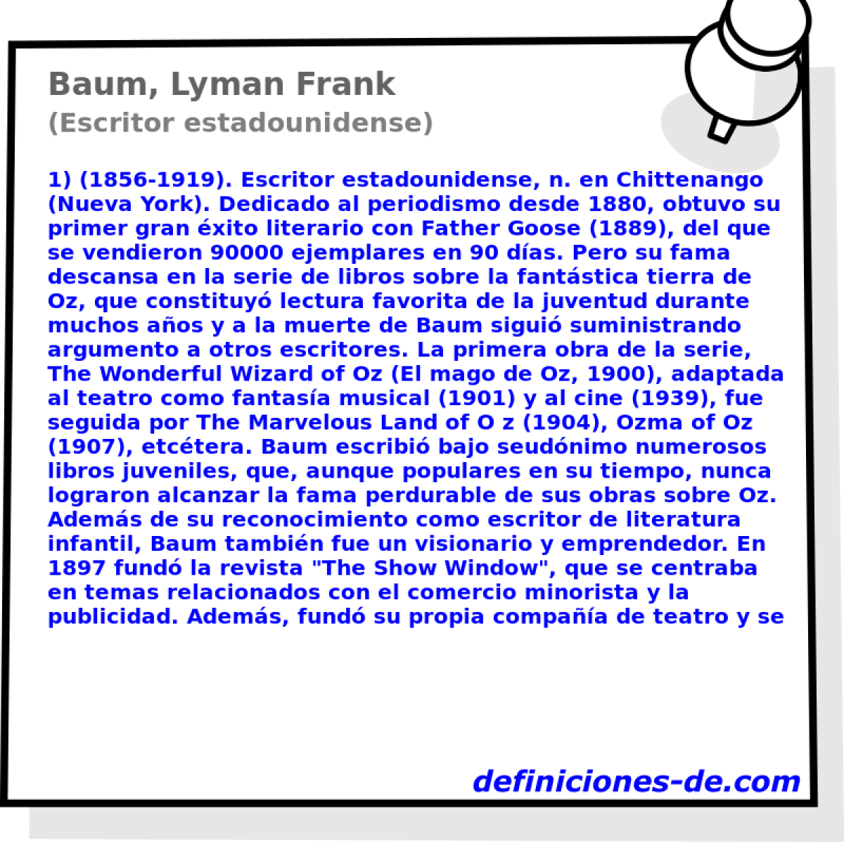 Baum, Lyman Frank (Escritor estadounidense)