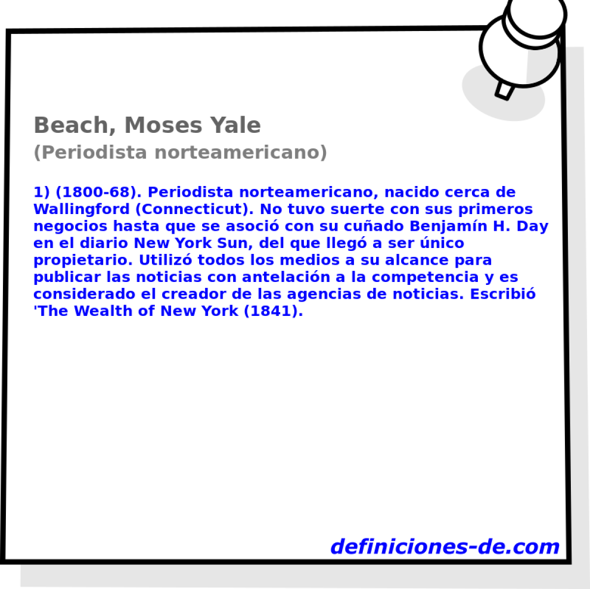 Beach, Moses Yale (Periodista norteamericano)