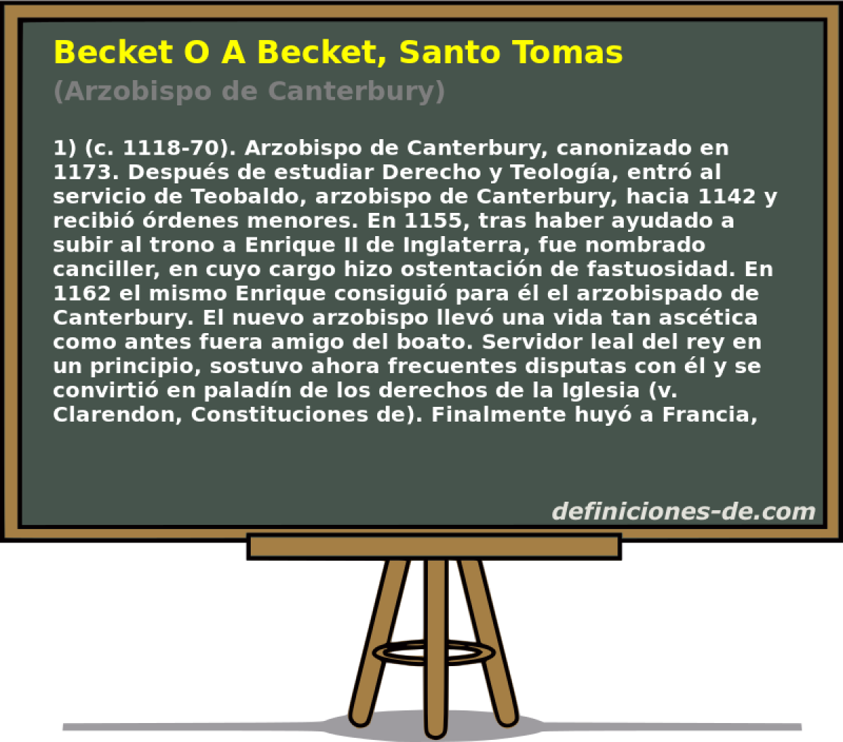 Becket O A Becket, Santo Tomas (Arzobispo de Canterbury)