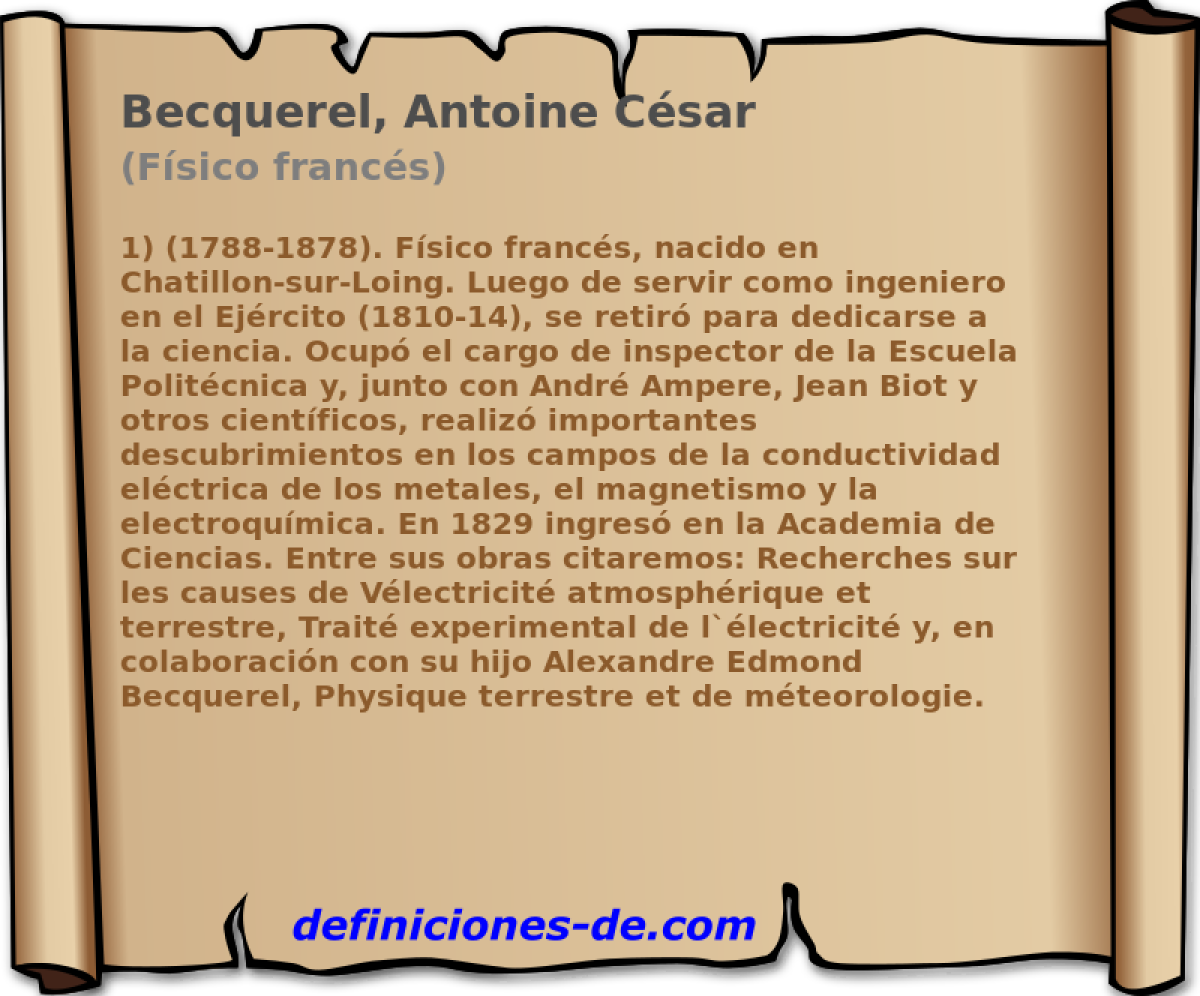 Becquerel, Antoine Csar (Fsico francs)