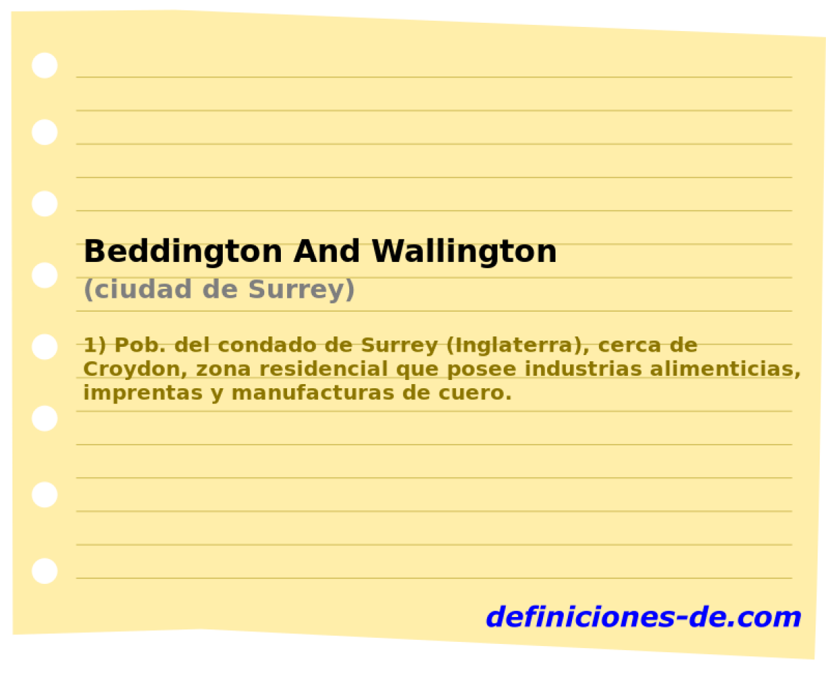 Beddington And Wallington (ciudad de Surrey)
