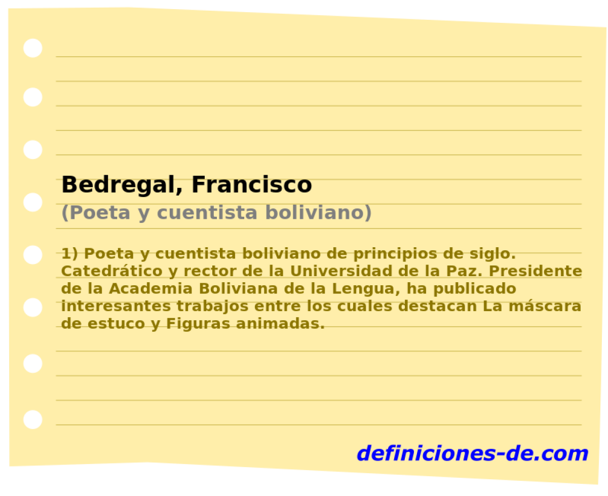 Bedregal, Francisco (Poeta y cuentista boliviano)