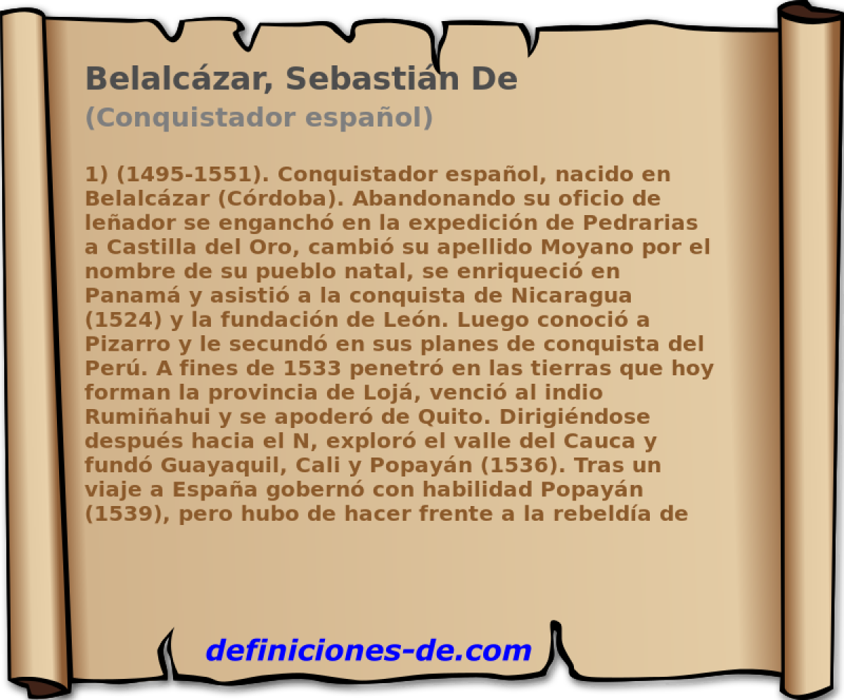 Belalczar, Sebastin De (Conquistador espaol)