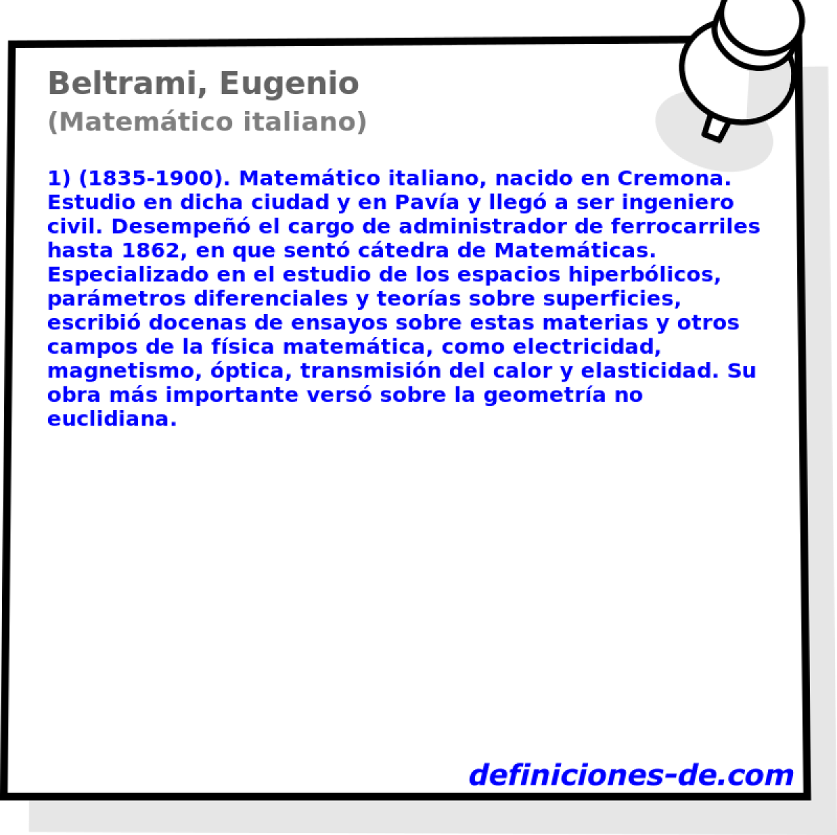 Beltrami, Eugenio (Matemtico italiano)