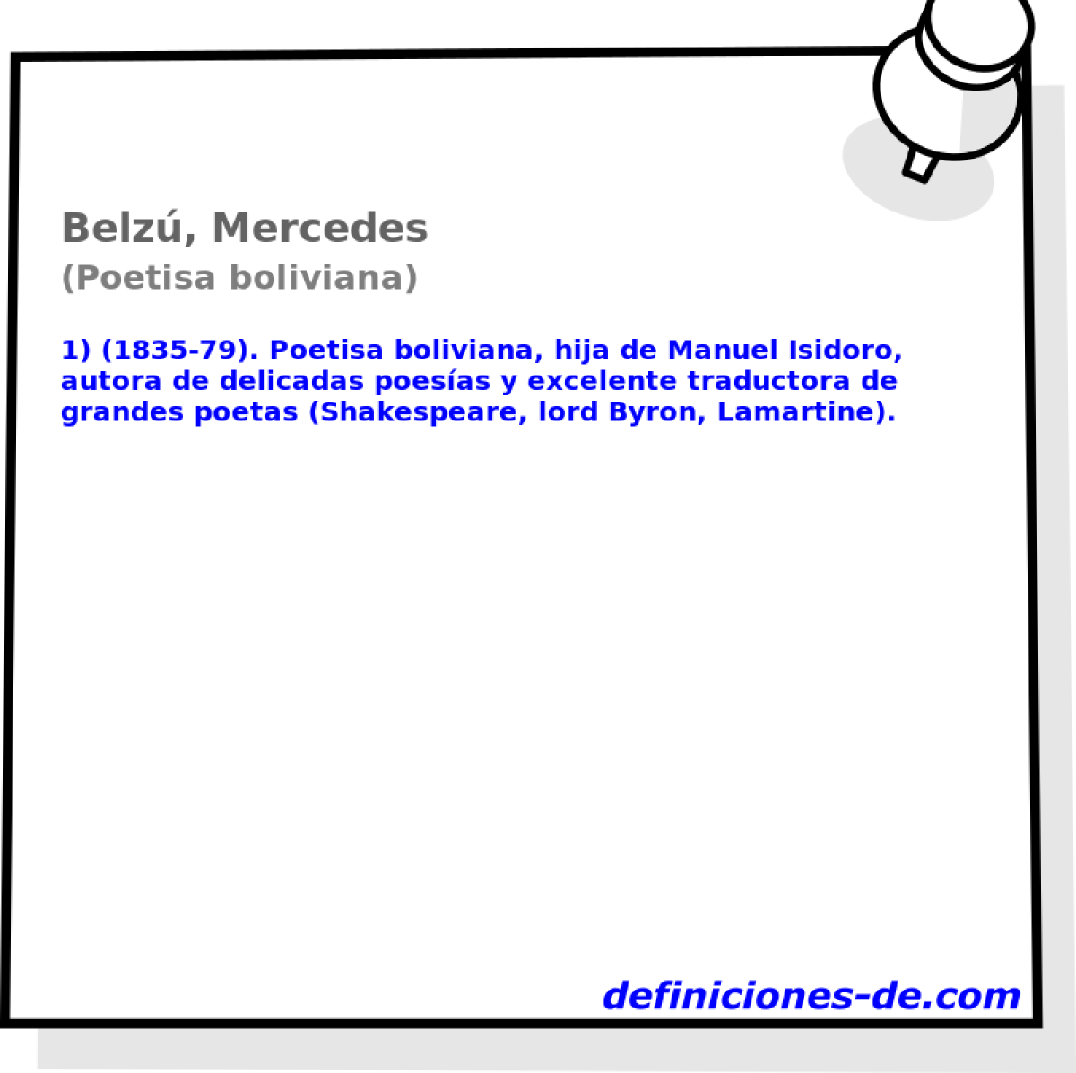 Belz, Mercedes (Poetisa boliviana)