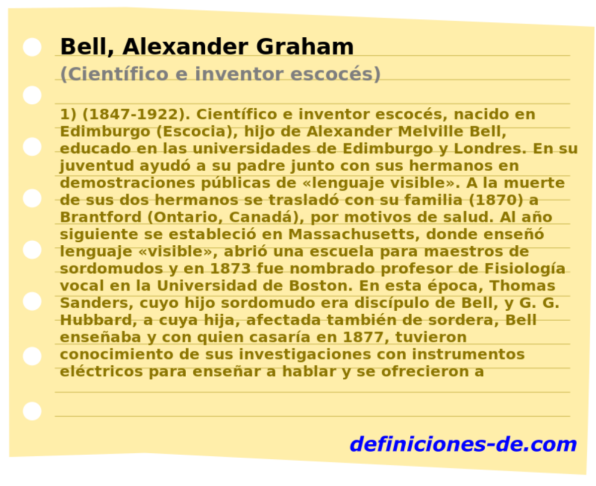 Bell, Alexander Graham (Cientfico e inventor escocs)